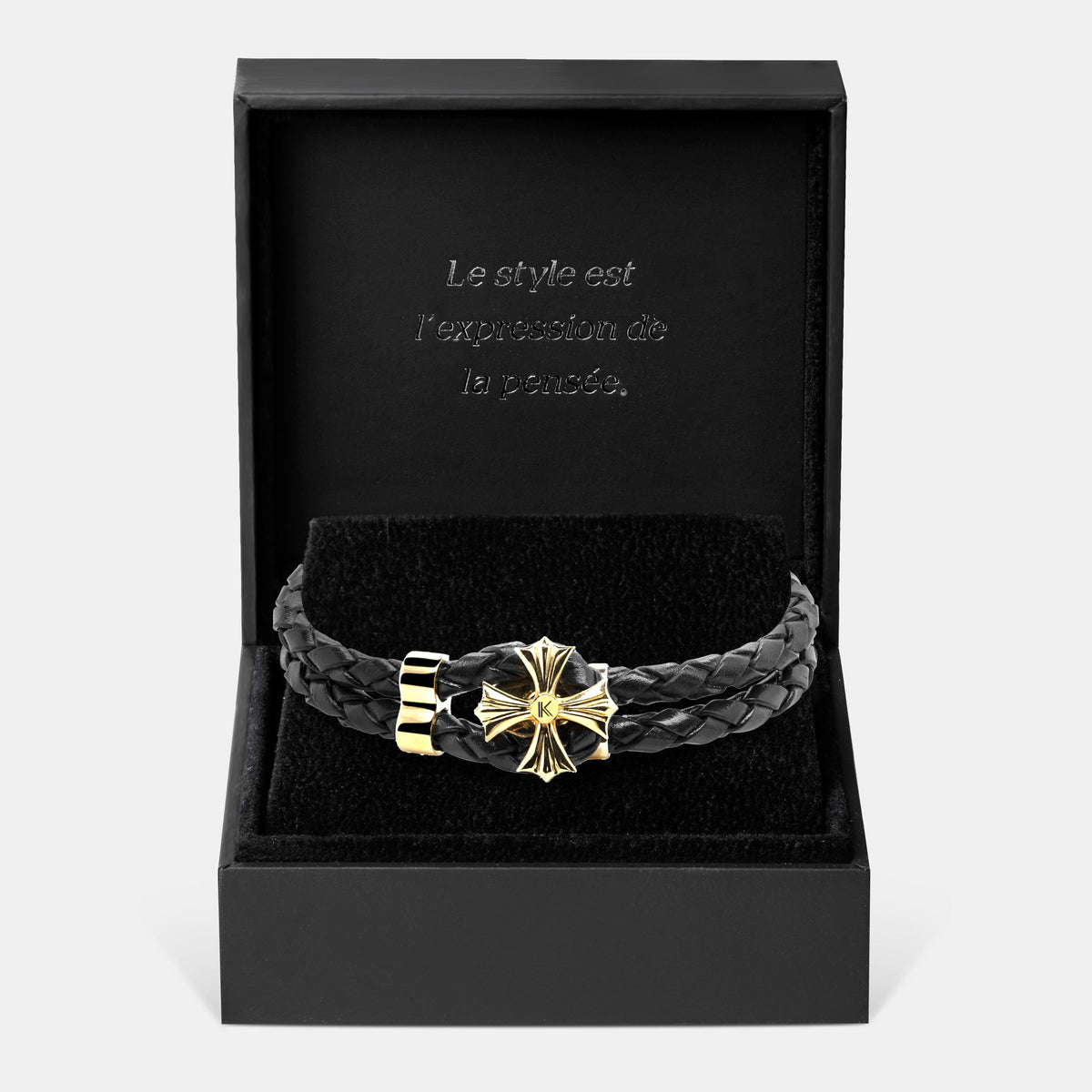 Bracelet Aeternam en cuir tressé