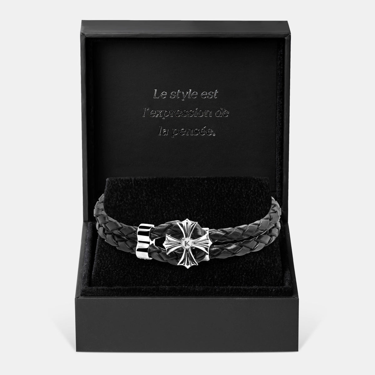 Bracelet Aeternam en cuir tressé