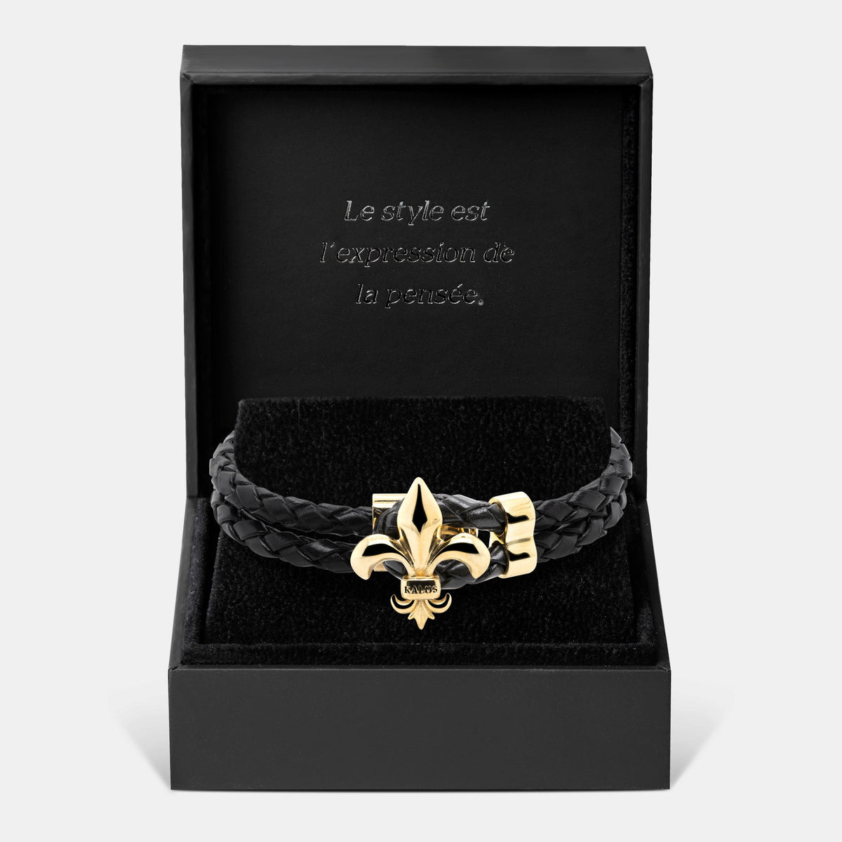 Bracelet Regalia en cuir tressé